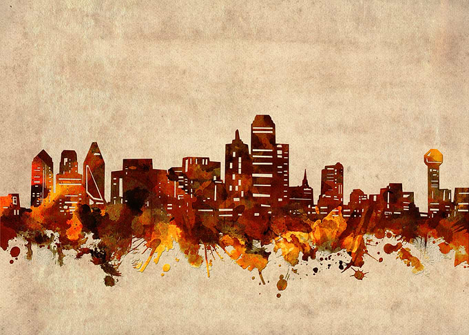 dallas skyline grunge