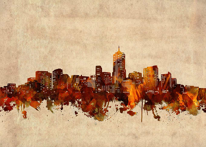 denver skyline grunge
