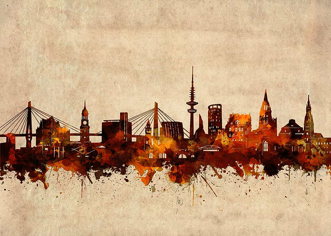 hamburg skyline grunge