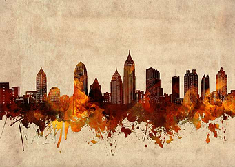 atlanta skyline grunge