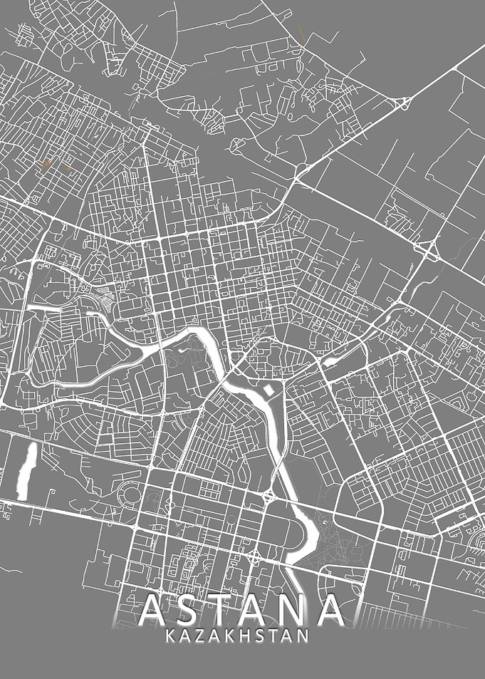 Astana Grey city Map