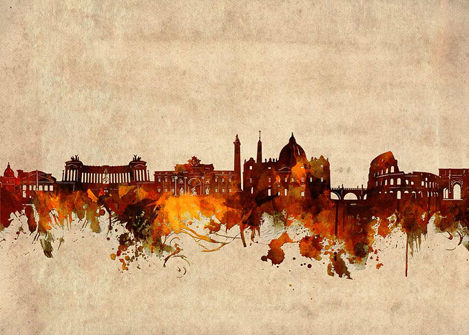 rome skyline grunge