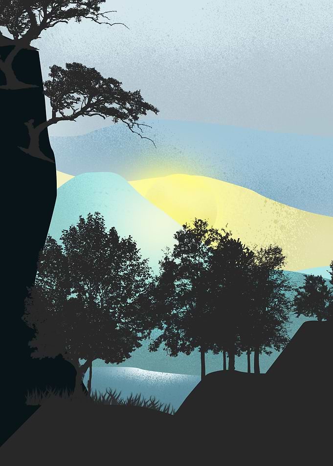 Sunrise in lake