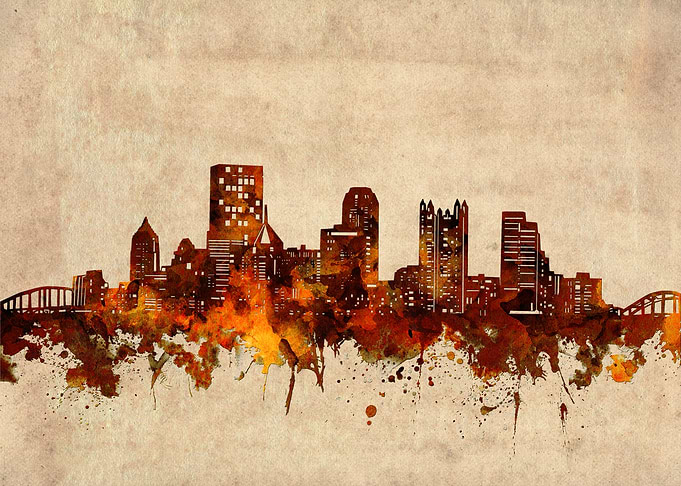 pittsburgh skyline grunge