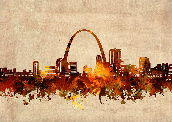 st louis skyline grunge