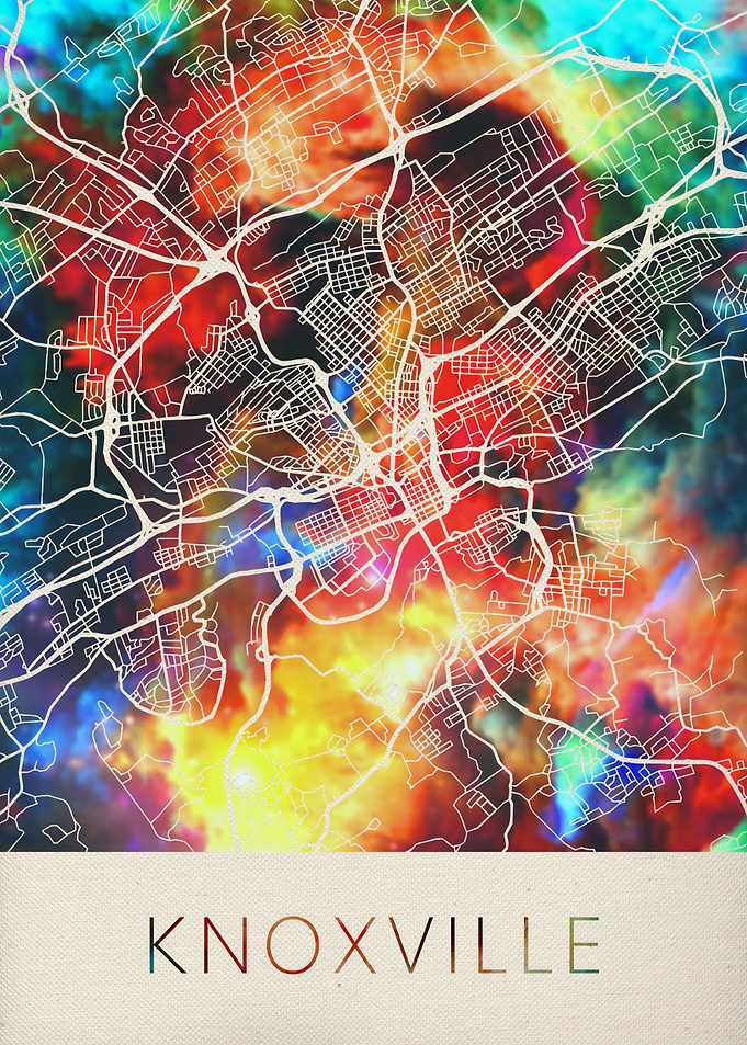 Knoxville Watercolor Map