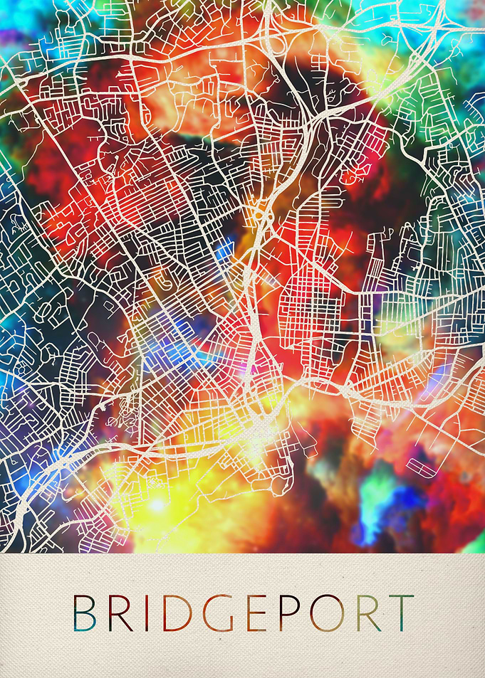 Bridgeport Watercolor Map