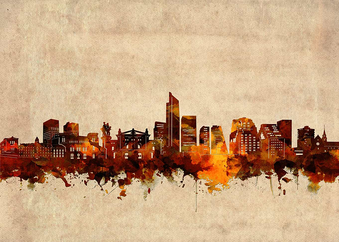 oslo skyline grunge