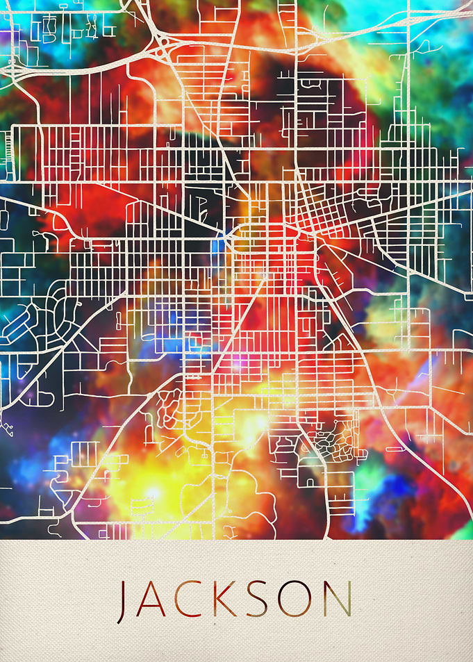 Jackson Watercolor Map