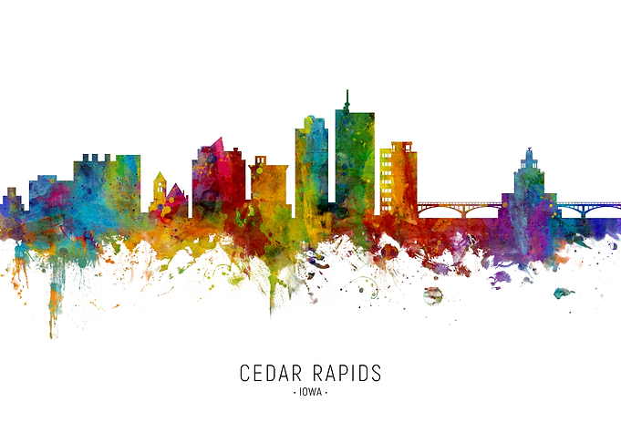 Cedar Rapids Iowa Skyline