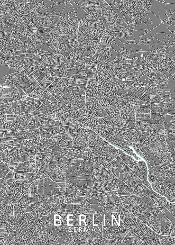 Berlin Grey City Map