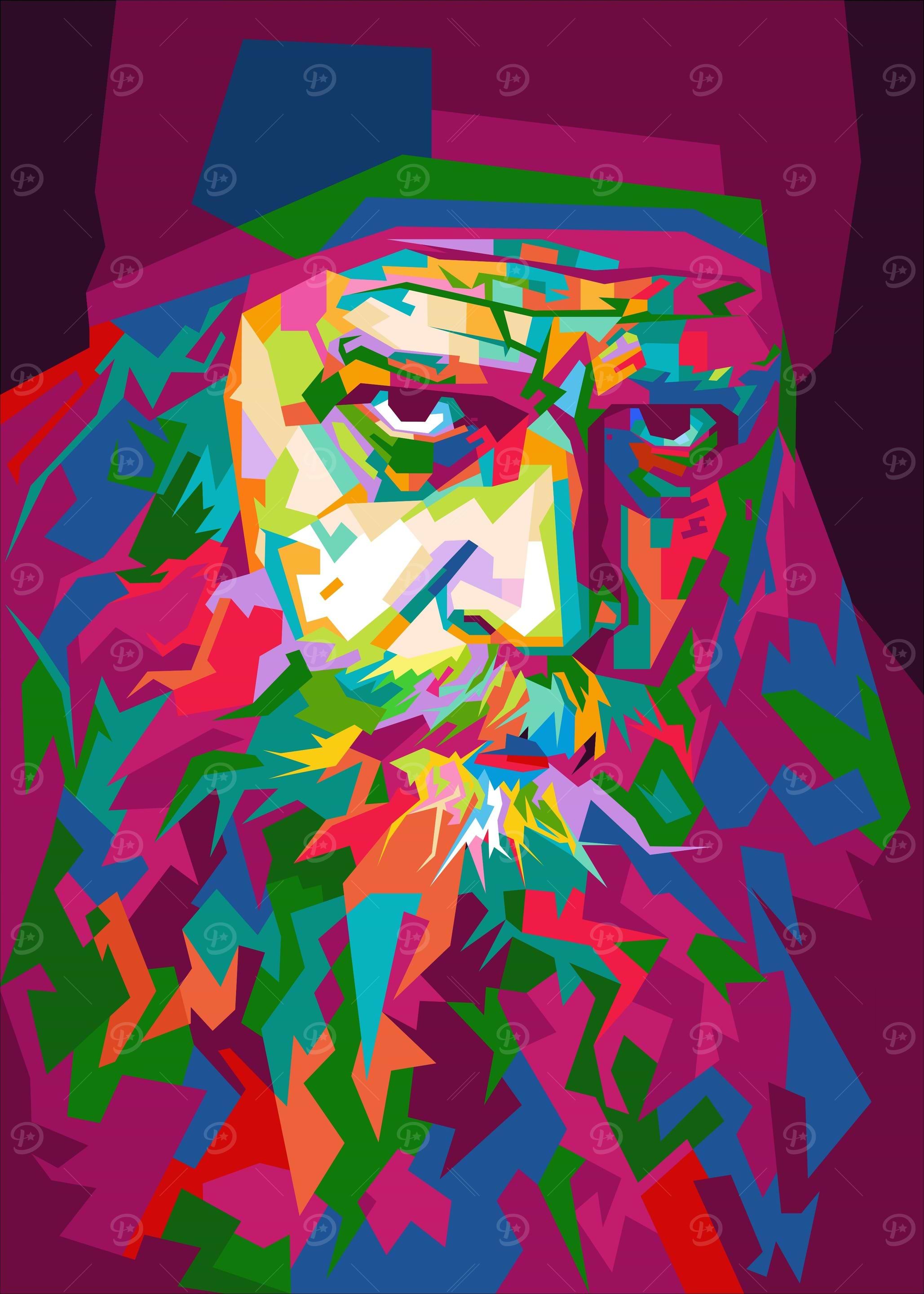 Beared old man popart
