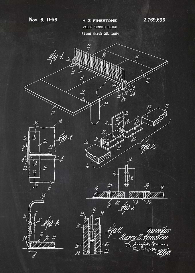 1954 Table Tennis Board