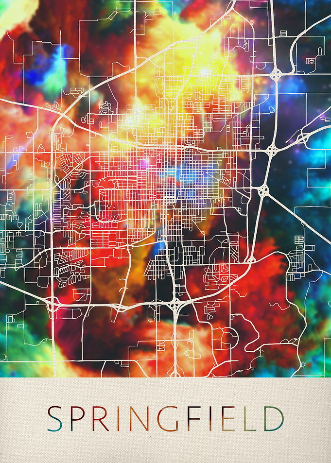 Springfield Watercolor Map