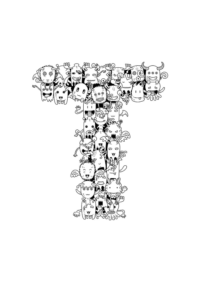 Monster Doodle Alphabet T
