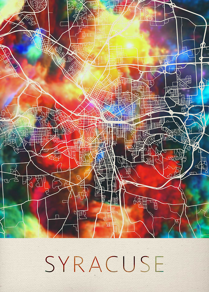Syracuse Watercolor Map