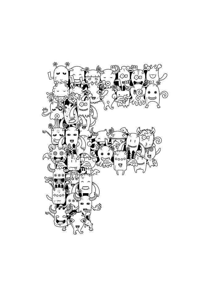 Monster Doodle Alphabet F