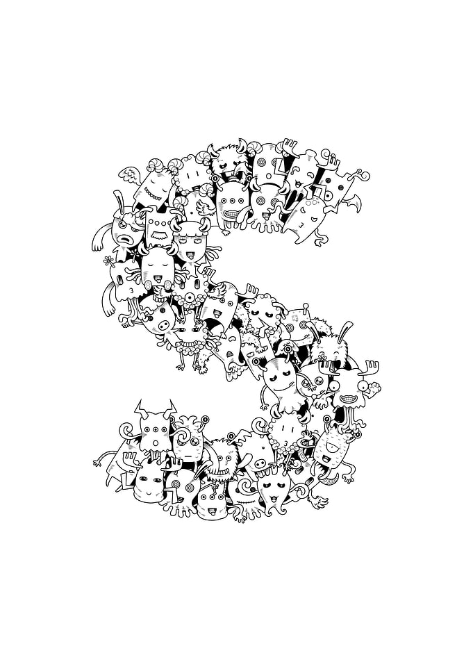 Monster Doodle Alphabet S