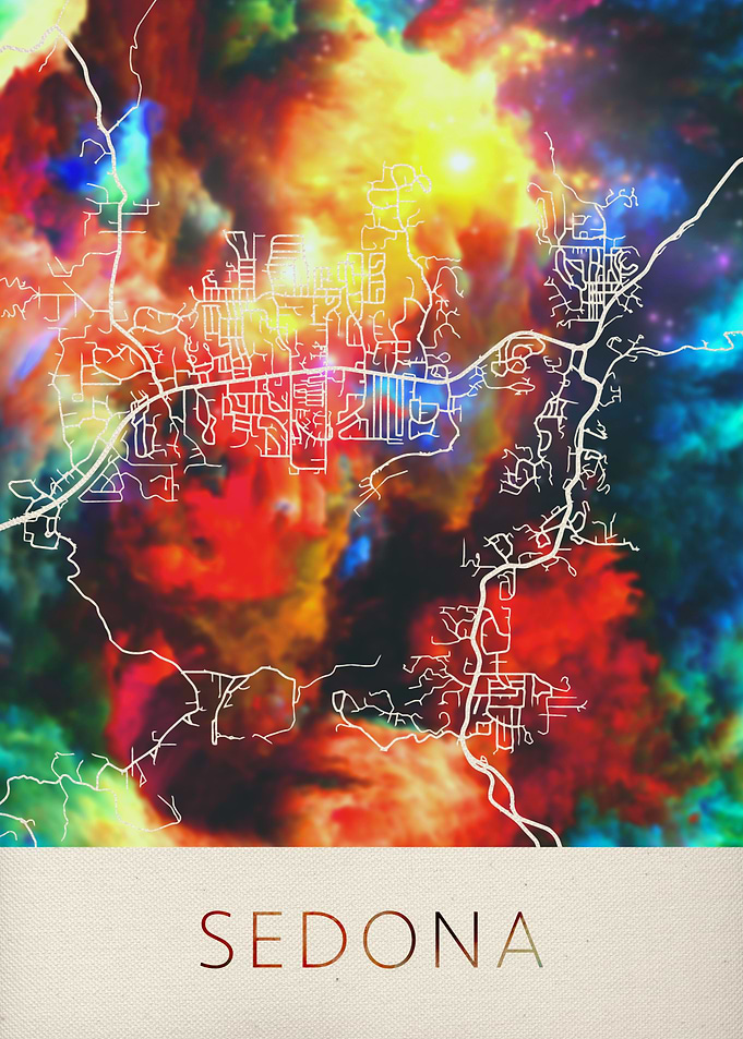 Sedona Watercolor City Map