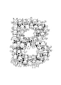 Monster Doodle Alphabet B