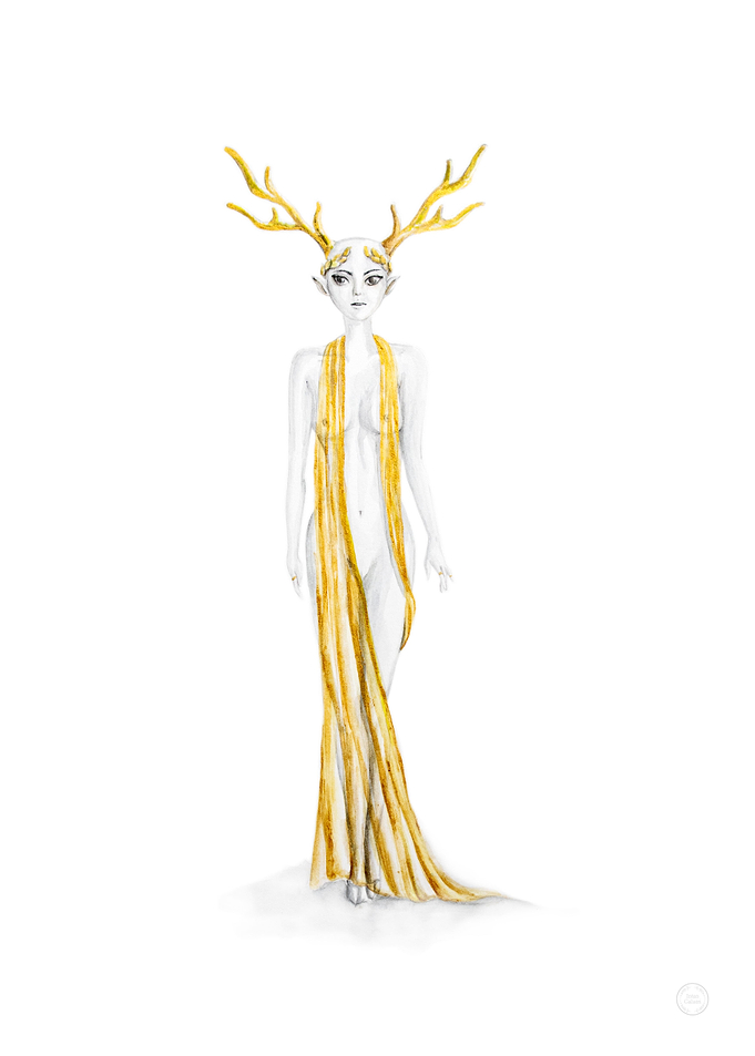 the Queen deer black and w