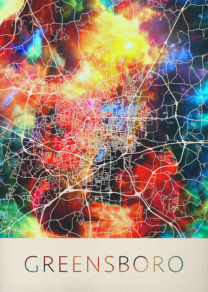 Greensboro Watercolor Map