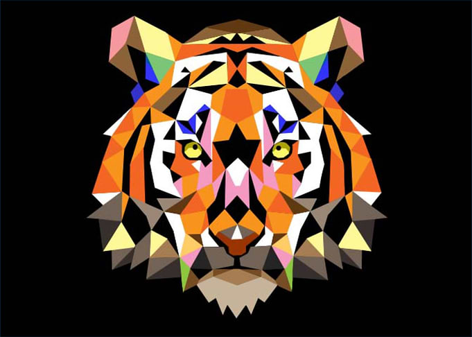 Tiger head sacred pop art