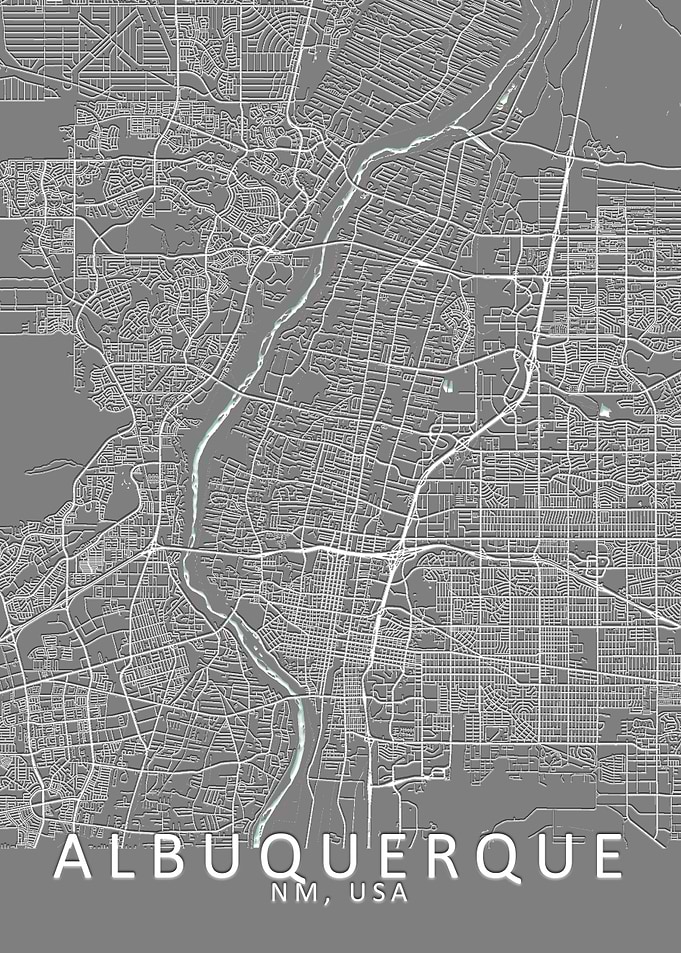 Albuquerque Grey City Map