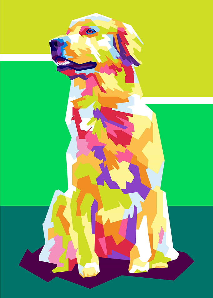 a dog is sitting