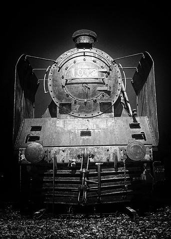 Old Steam Engine By Night