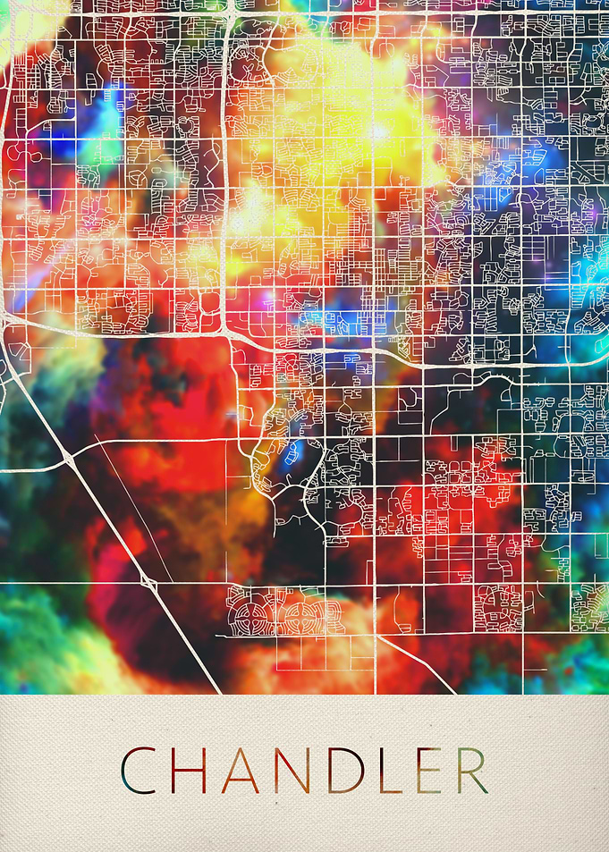 Chandler Watercolor Map