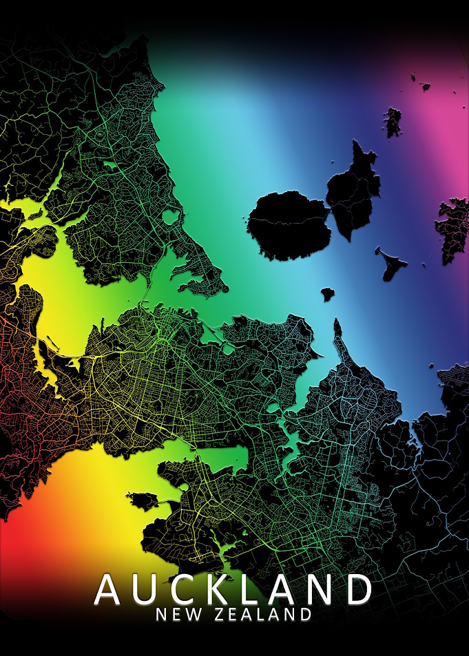 Auckland Rainbow city map