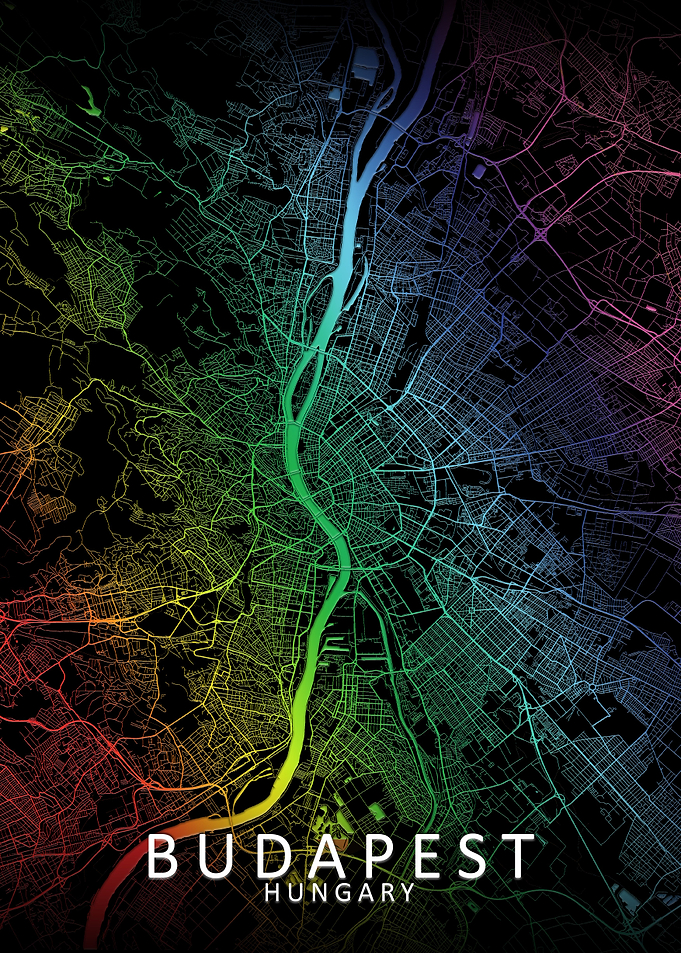Budapest Rainbow City Map