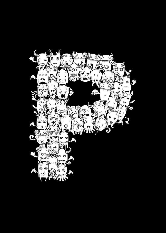 Letter P Monster Doodle