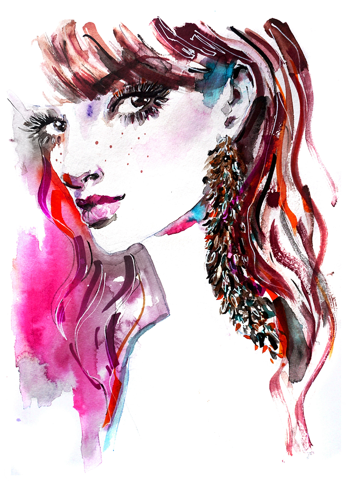 Pink fashion illustration