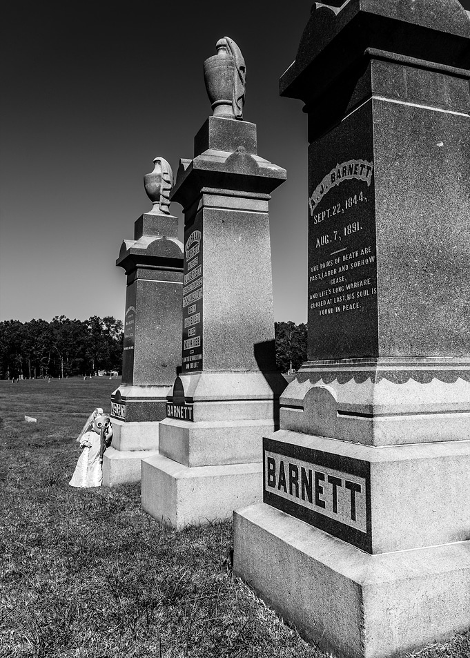 Creepy Doll in Cemetery