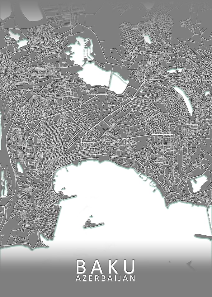 Baku Grey City Map