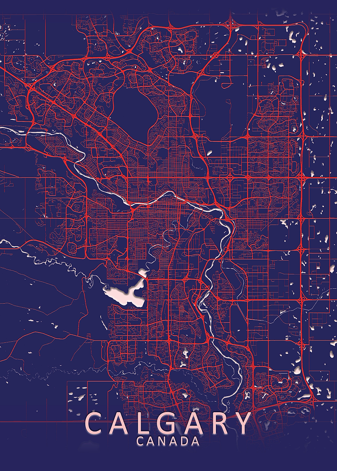 Calgary Blue City Map
