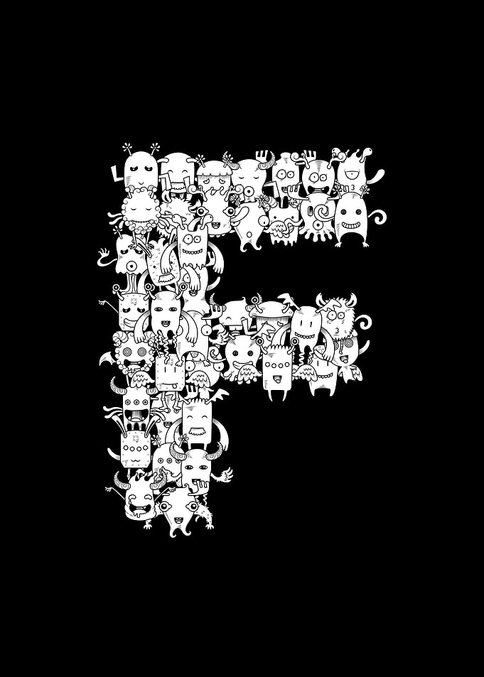 Letter F Monster Doodle