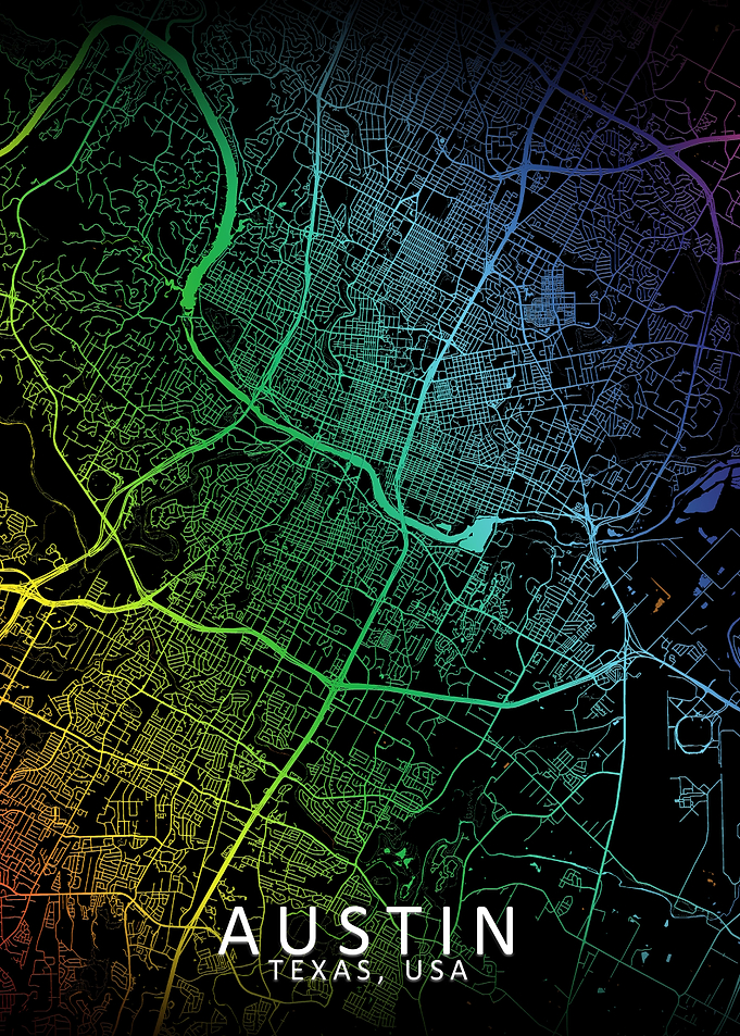 Austin Rainbow City Map