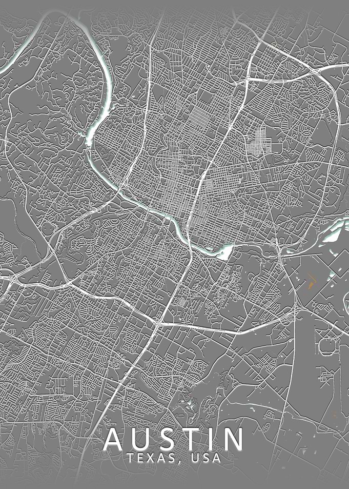 Austin Grey City Map