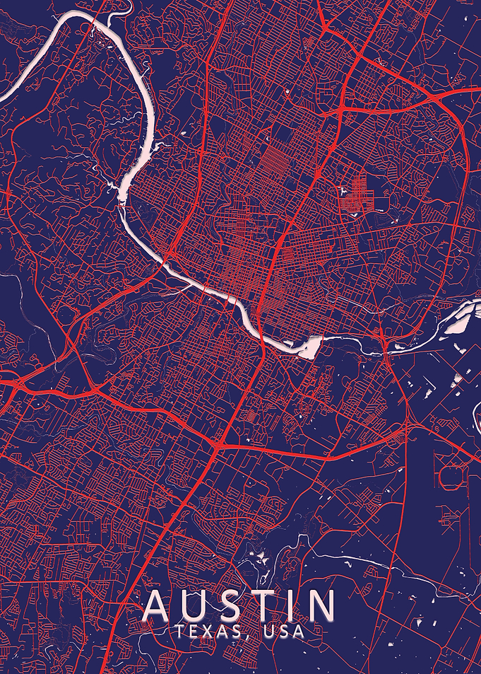 Austin Dark City Map