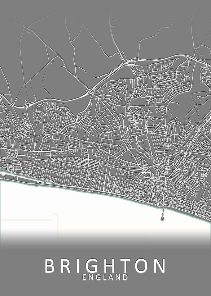 Brighton Grey City Map