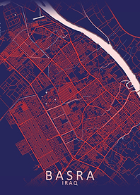 Basra Dark Blue City Map
