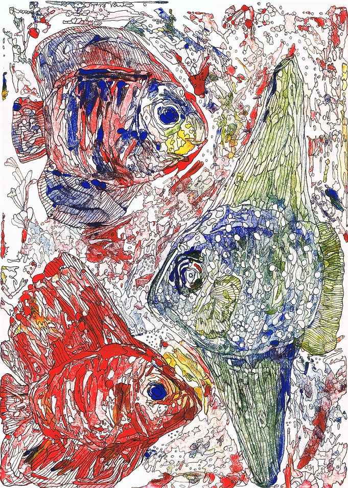 Three enchanted fishes