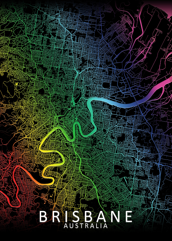 Brisbane Rainbow City Map