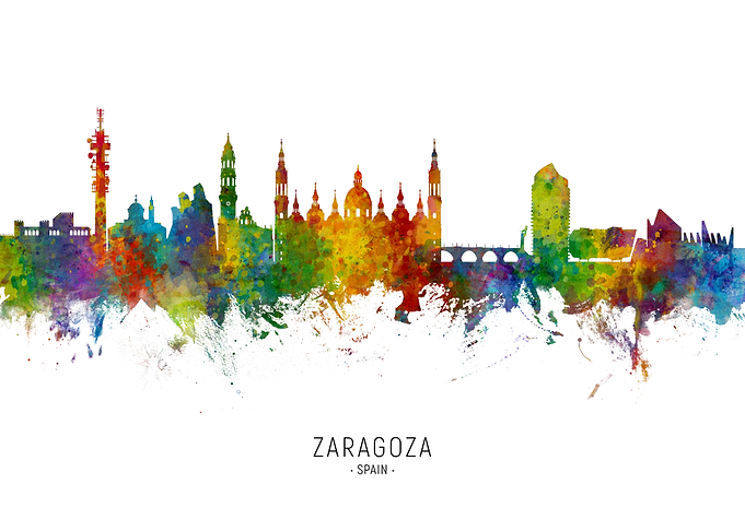 Zaragoza Spain Skyline