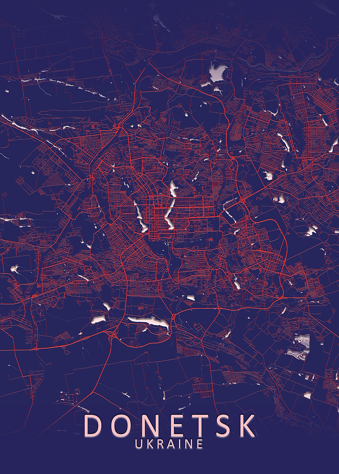 Donetsk Dark Blue CItyMap
