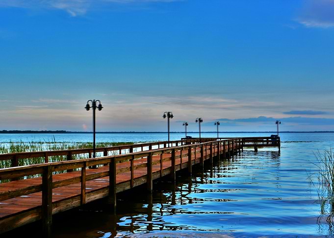 peaceful dock at dusk