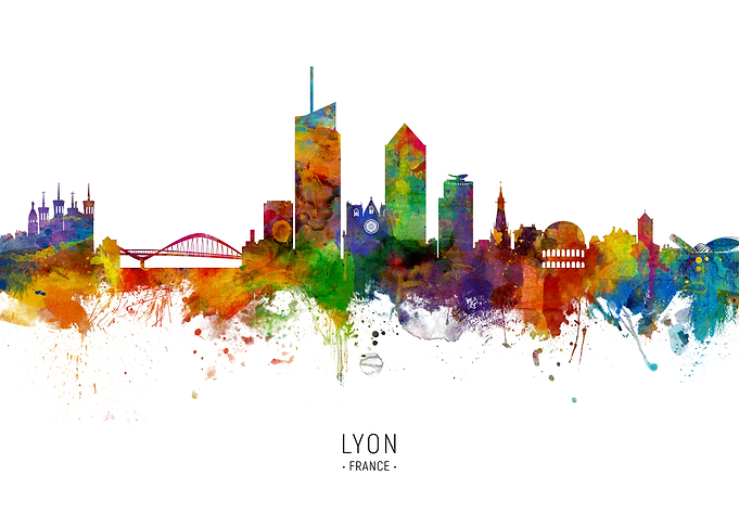 Lyon France Skyline